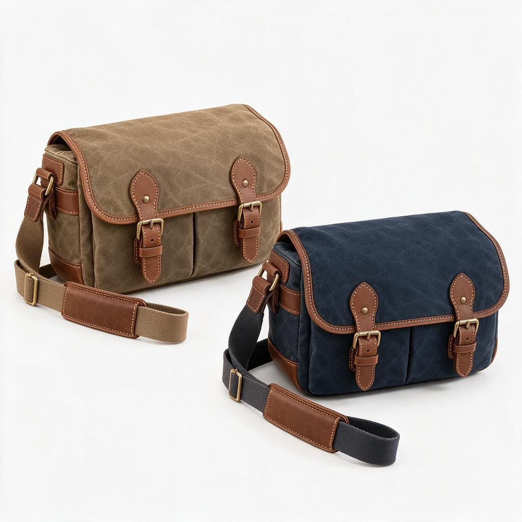 Olive Canvas-Look Camera Shoulder Bag — style reference