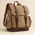 Khaki Canvas-Look Camera Backpack — main view